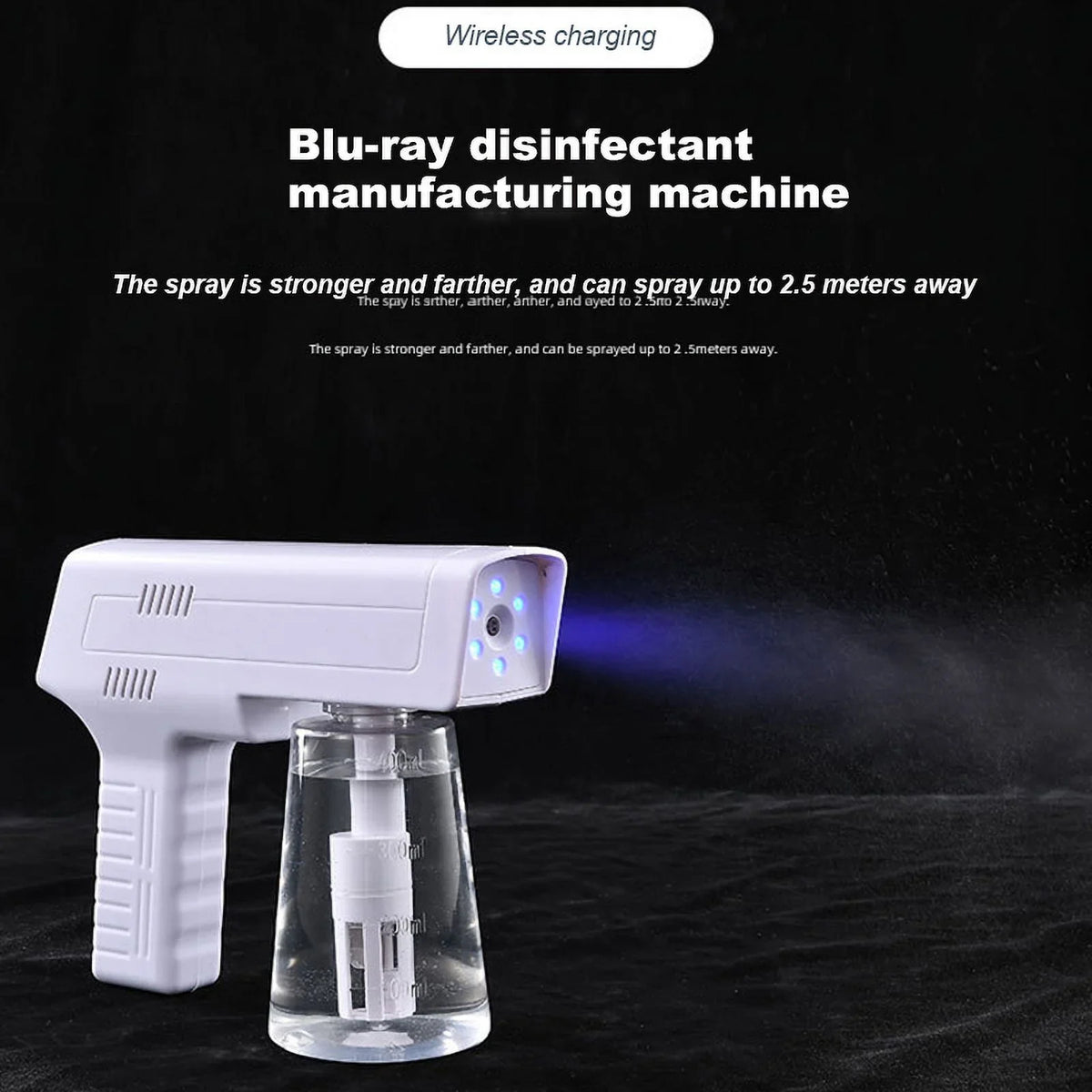3-in-1 Disinfectant Water Maker, Electrolysis NaClO Generator, and Blue Light Disinfection Spray Gun