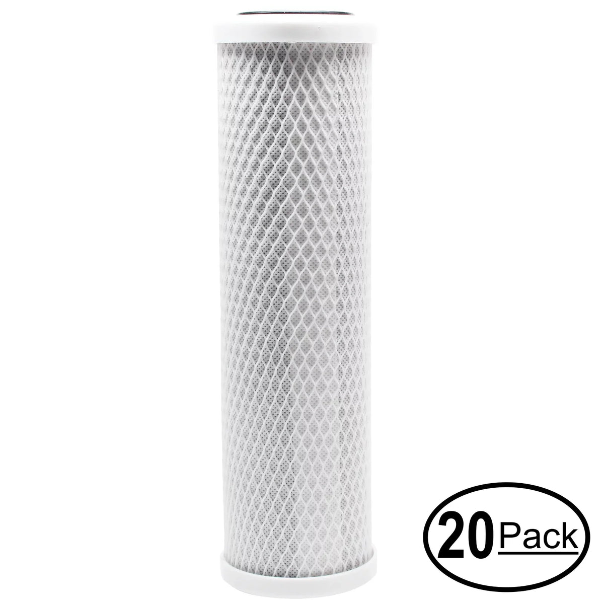 20-Pack Replacement for H2O Distributors UCF-03-14-USA Activated Carbon Block Filter - Universal 10 inch Filter for H2O Distributors Triple Stage Under Sink System - Denali Pure Brand