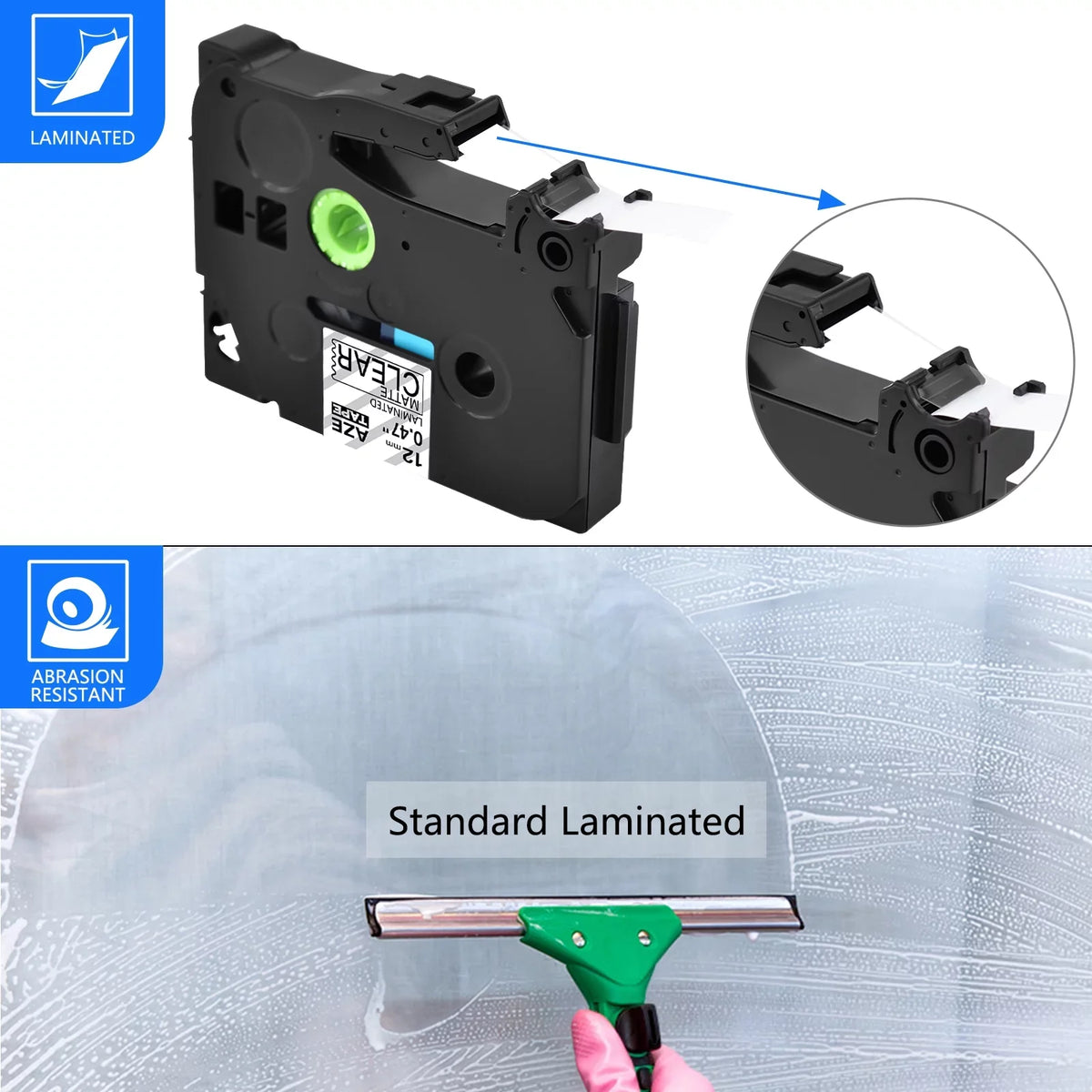 GREENCYCLE 20PK Compatible for Brother P-interactive Black on Matte Clear 12mm 0.47" TZe-M31 TZ-M31 TZM31 TZeM31 Laminated Label Tape