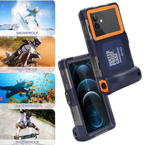 UrbanX Professional [15m/50ft] Swimming Diving Surfing Snorkeling Photo Video Waterproof Protective Case Underwater Housing for Infinix Hot 5 And all Phones Up to 6.9 Inch LCD with Lanyard