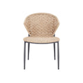 Modern Woven Dining Chair with Metal Legs