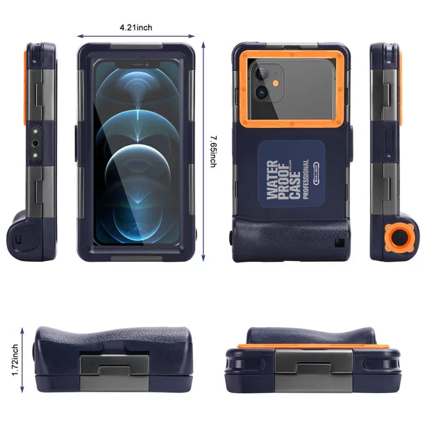 UrbanX Professional [15m/50ft] Swimming Diving Surfing Snorkeling Photo Video Waterproof Protective Case Underwater Housing for Lava A76+ And all Phones Up to 6.9 Inch LCD with Lanyard