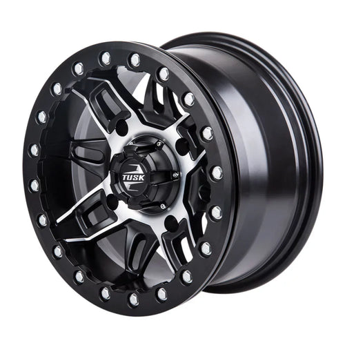 (4 Pack) 4/137 Tusk Wasatch Beadlock Wheel 15x7 5.0 + 2.0 Machined/Black For CAN-AM Defender HD10 Pro XT 2020-2022