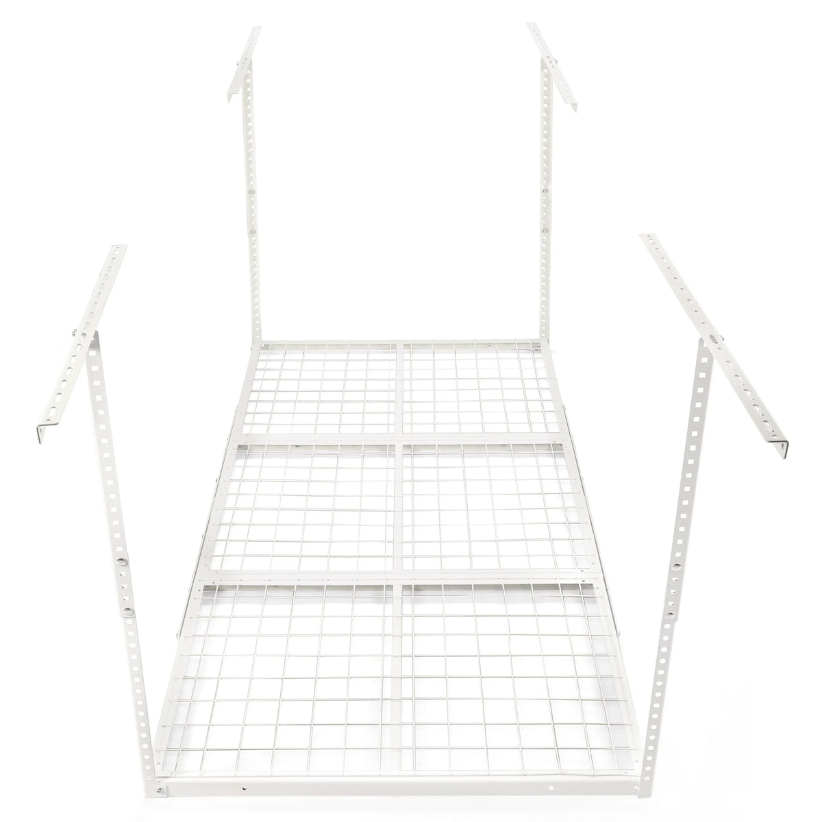 HECASA 72" x 36" Overhead Garage Storage Rack Adjustable 3x6 Ceiling Garage Organization Wall Shelf Ceiling Mounted Storage Racks White