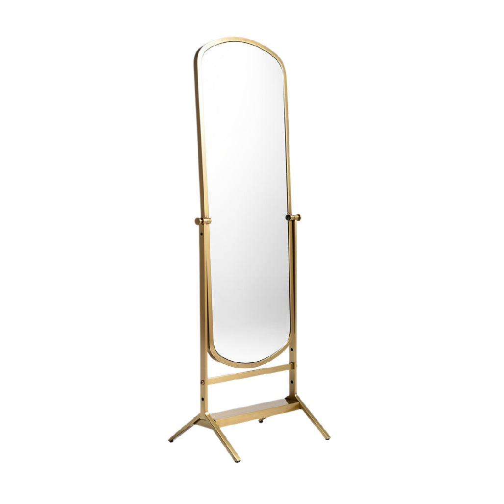 Elegant Freestanding Full-Length Mirror with Gold Frame