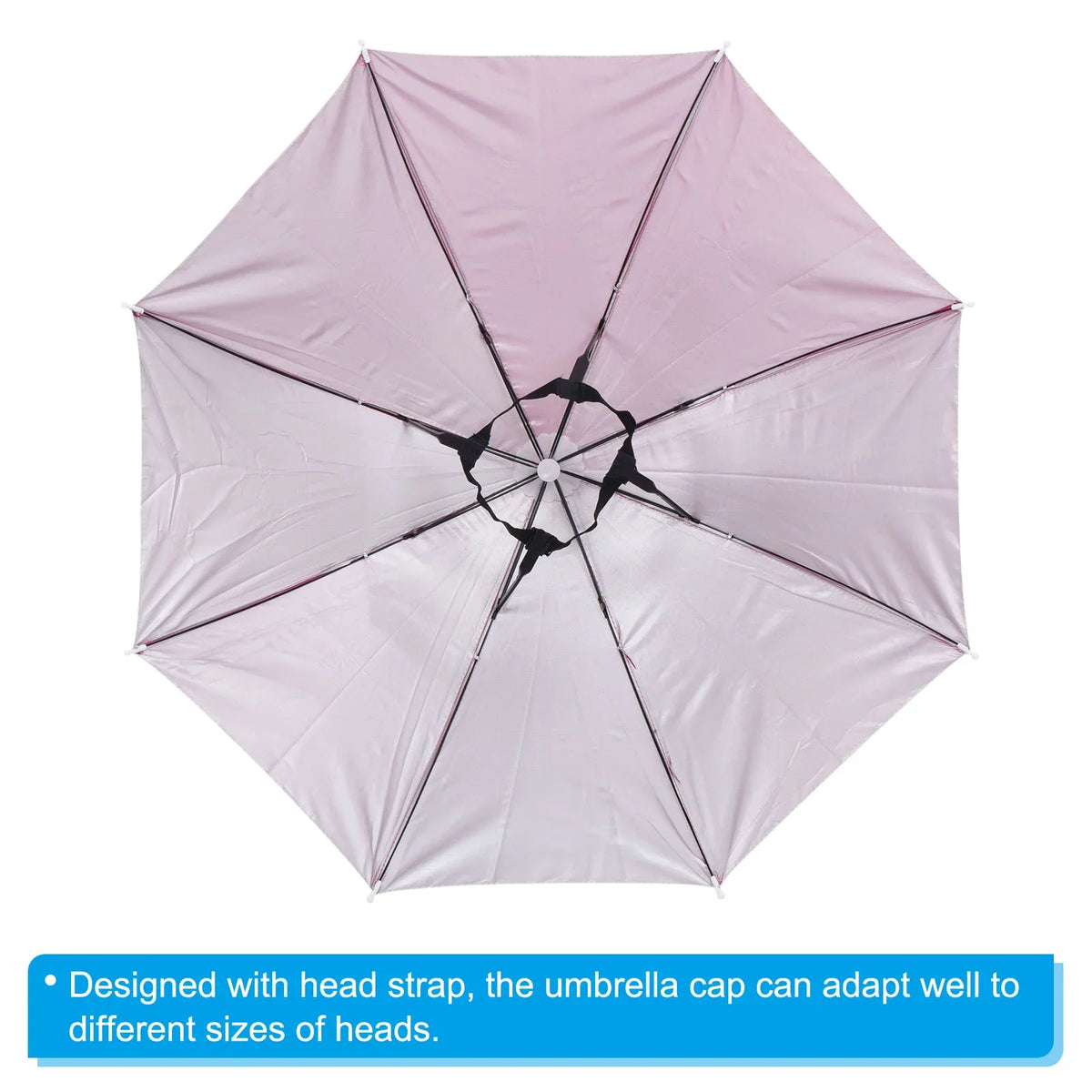 Uxcell OD 27.2" Umbrella Hat Set, 3Pcs Oxford Fabric Folding Single Layer Sun Rain Cap with Head Strip, Purple Blue Red