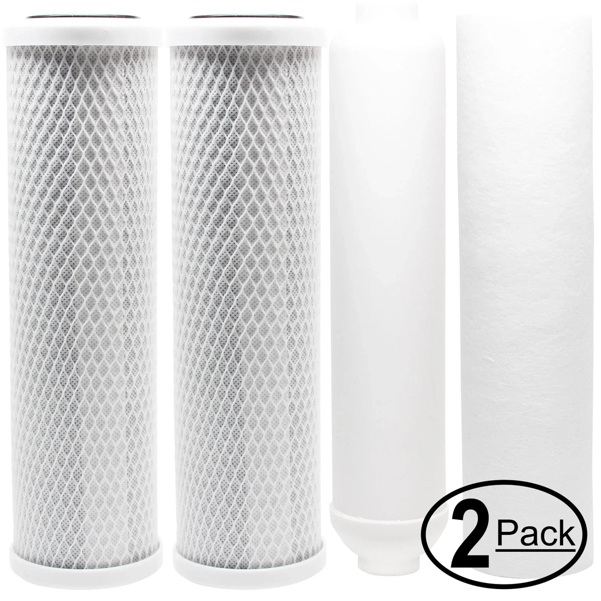 2-Pack Replacement for Filter Kit for AMI AAA-245 RO System - Includes Carbon Block Filters, PP Sediment Filter & Inline Filter Cartridge - Denali Pure Brand