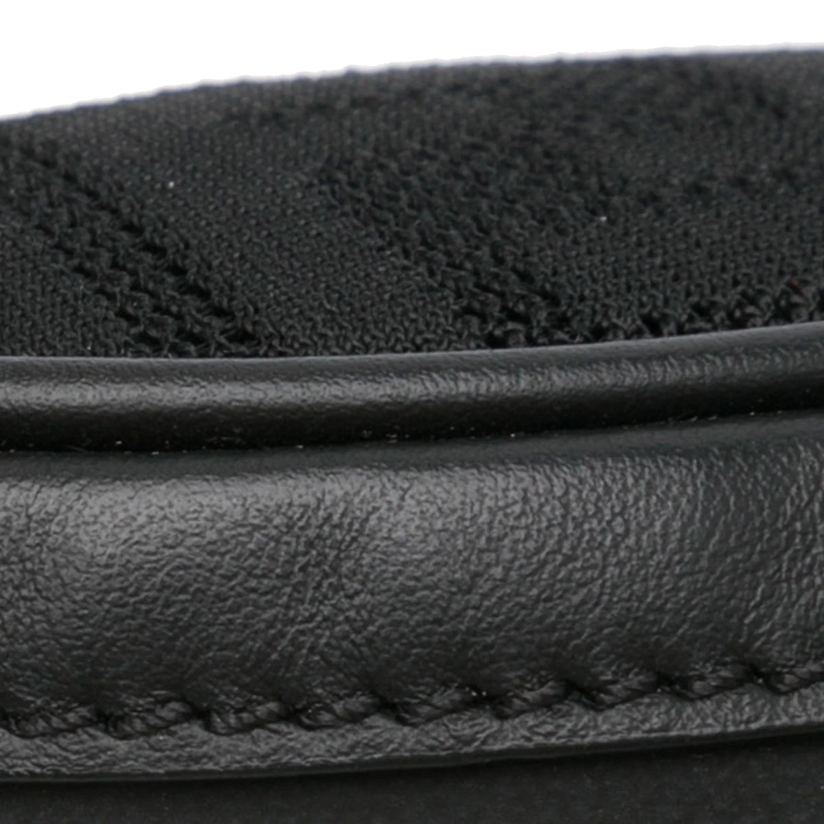 Pre-Owned Authenticated Fendi FF Neoprene Vitello Grace Perforated Pocket Belt Bag Knit Fabric Black Unisex (Good)