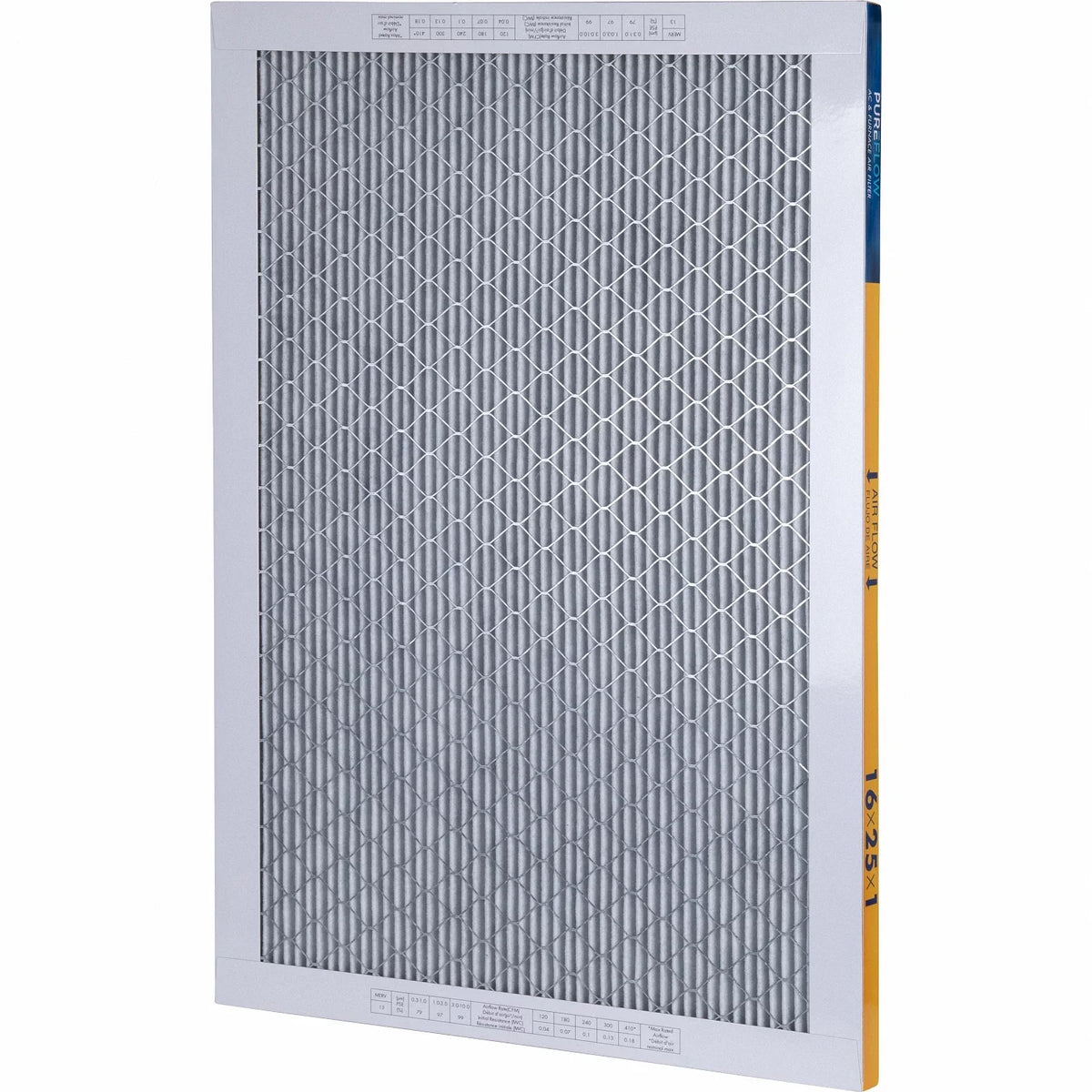 PureFlow, Home Furnace Air Filter 16x25x1, with 4 Layers of Advanced Filtration Technology, MERV-13 Pack-of-2