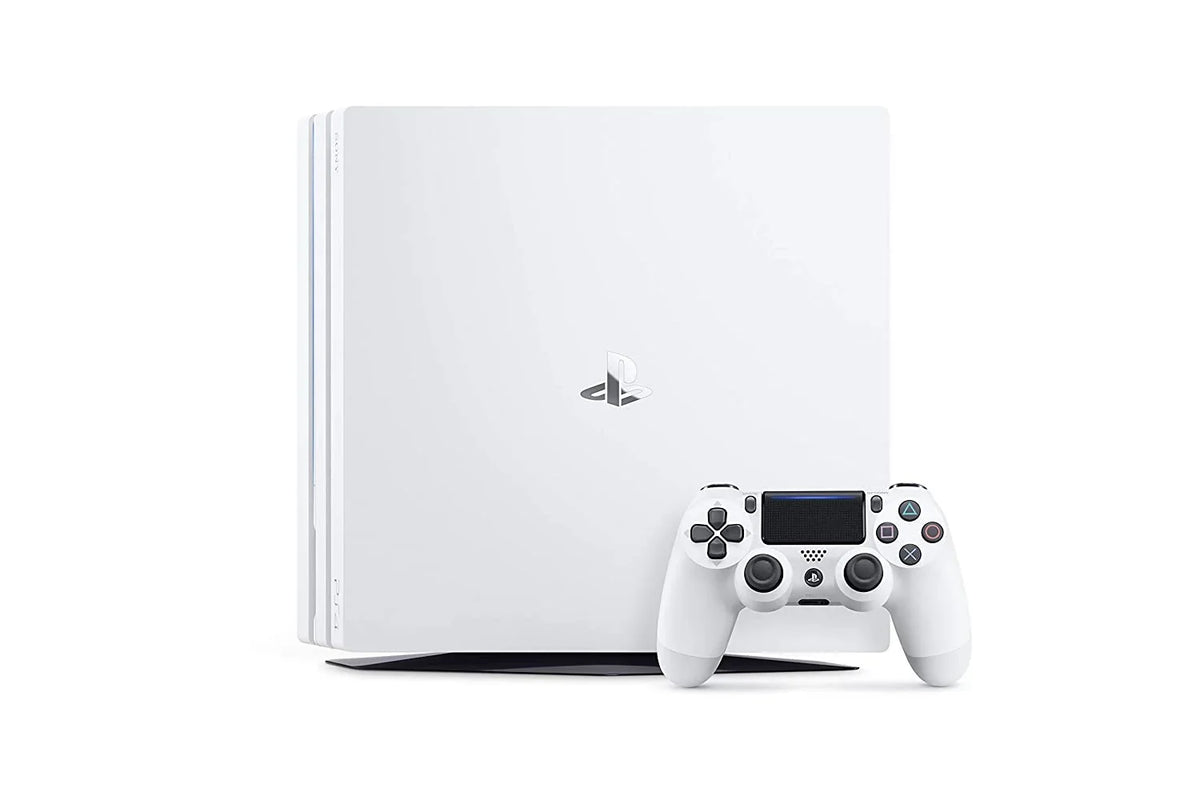 PlayStation 4 Pro 1TB Only White Gaming Console with Gaming Head Set BOLT AXTION Bundle Like New