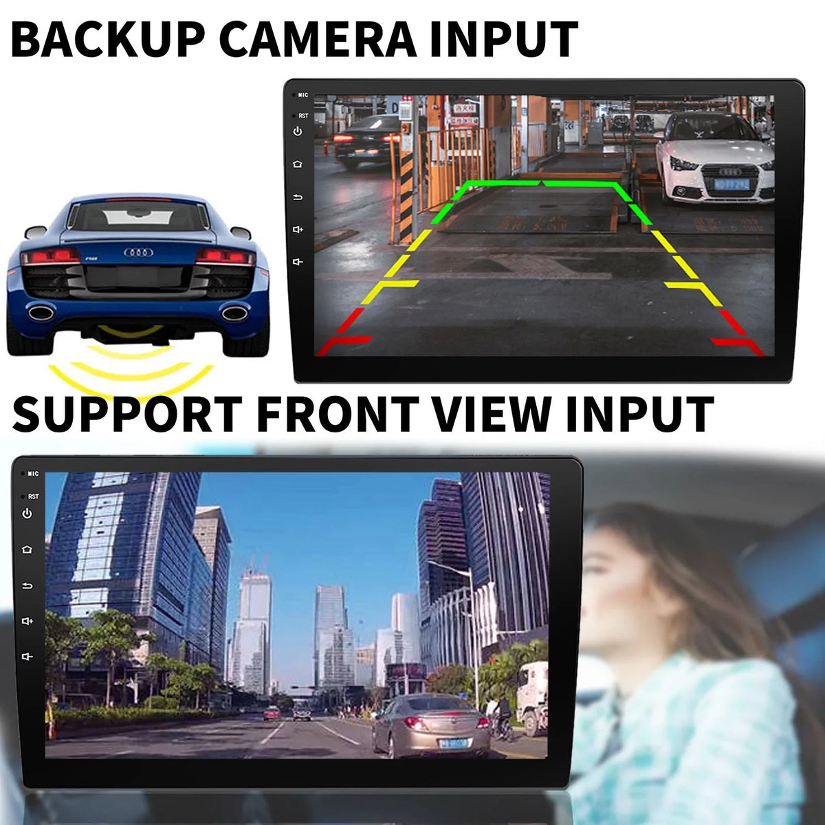 Binize Double Din Car Stereo Compatible with  CarPlay&Android Auto 9 Inch Android 10 Touchdisplay Car Radio with Backup camera, Bluetooth,SW control, GPS Navigation
