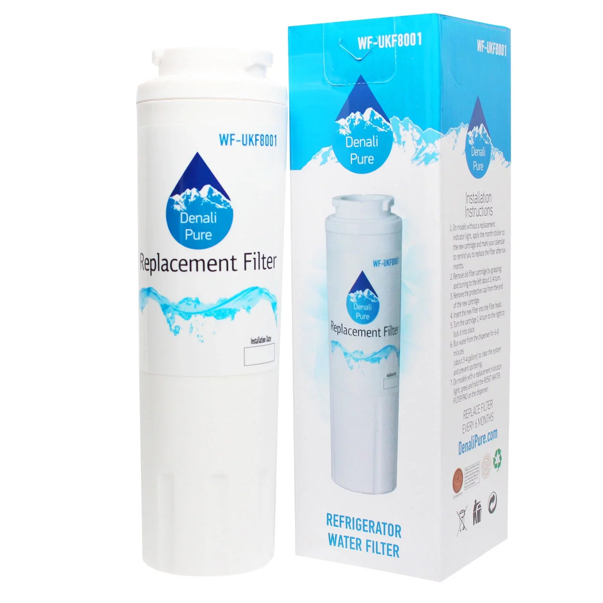 4-Pack Replacement for Whirlpool GB2SHTXTL01 Refrigerator Water Filter - Compatible with Whirlpool 4396395 Fridge Water Filter Cartridge - Denali Pure Brand
