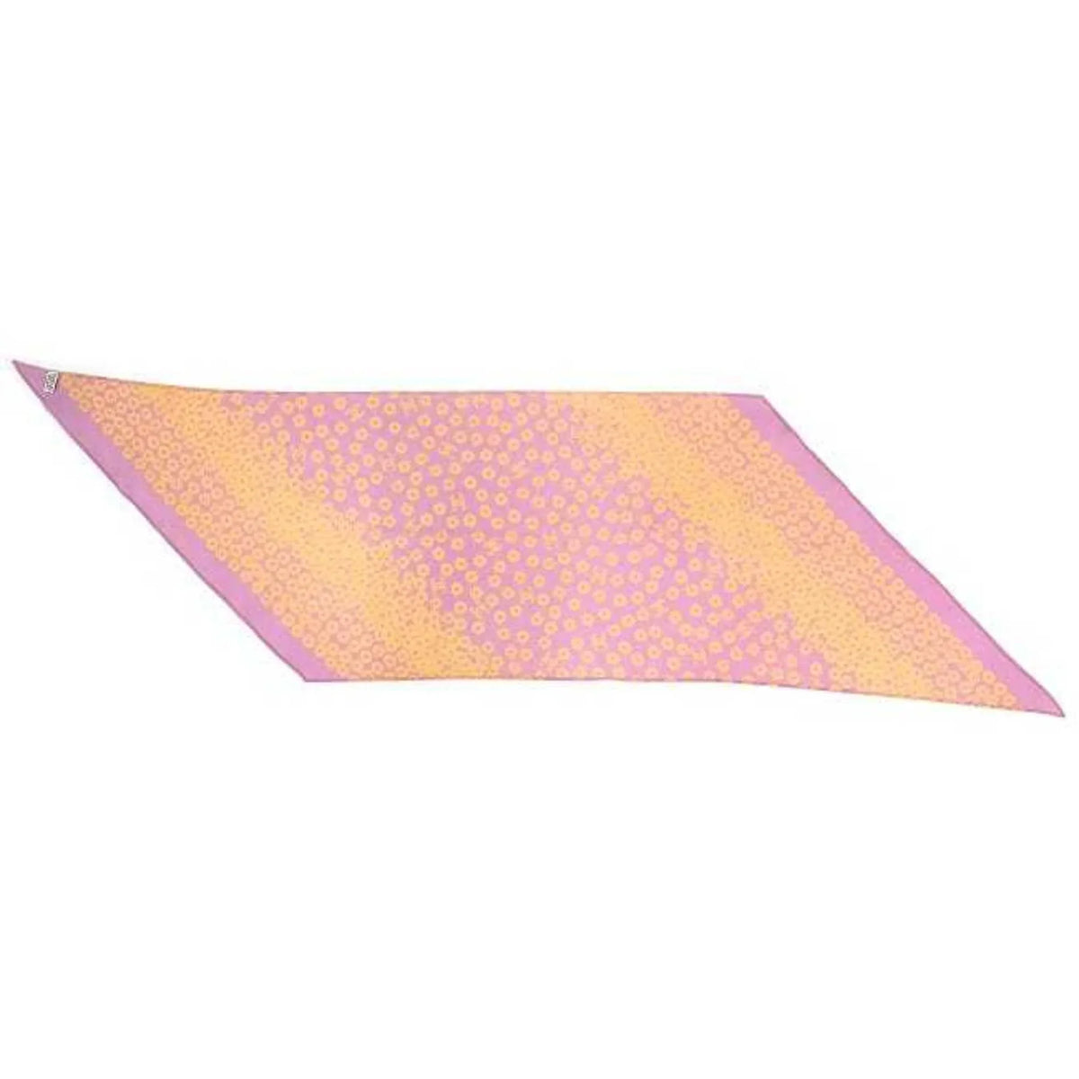 Pre-Owned Chanel scarf muffler pink yellow flower silk 100% CHANEL here mark see-through ladies (Good)