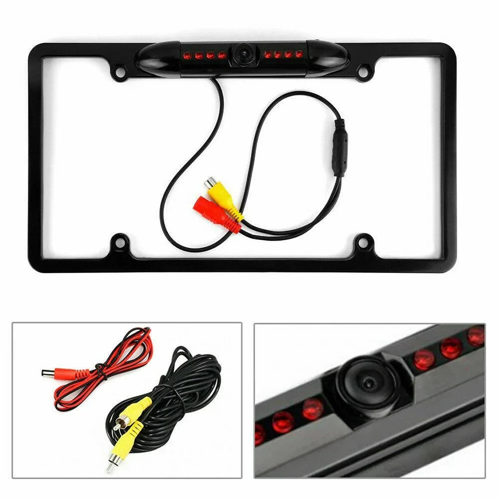 Cache Night Vision Car License PLatitudee Rearview Camera - Black