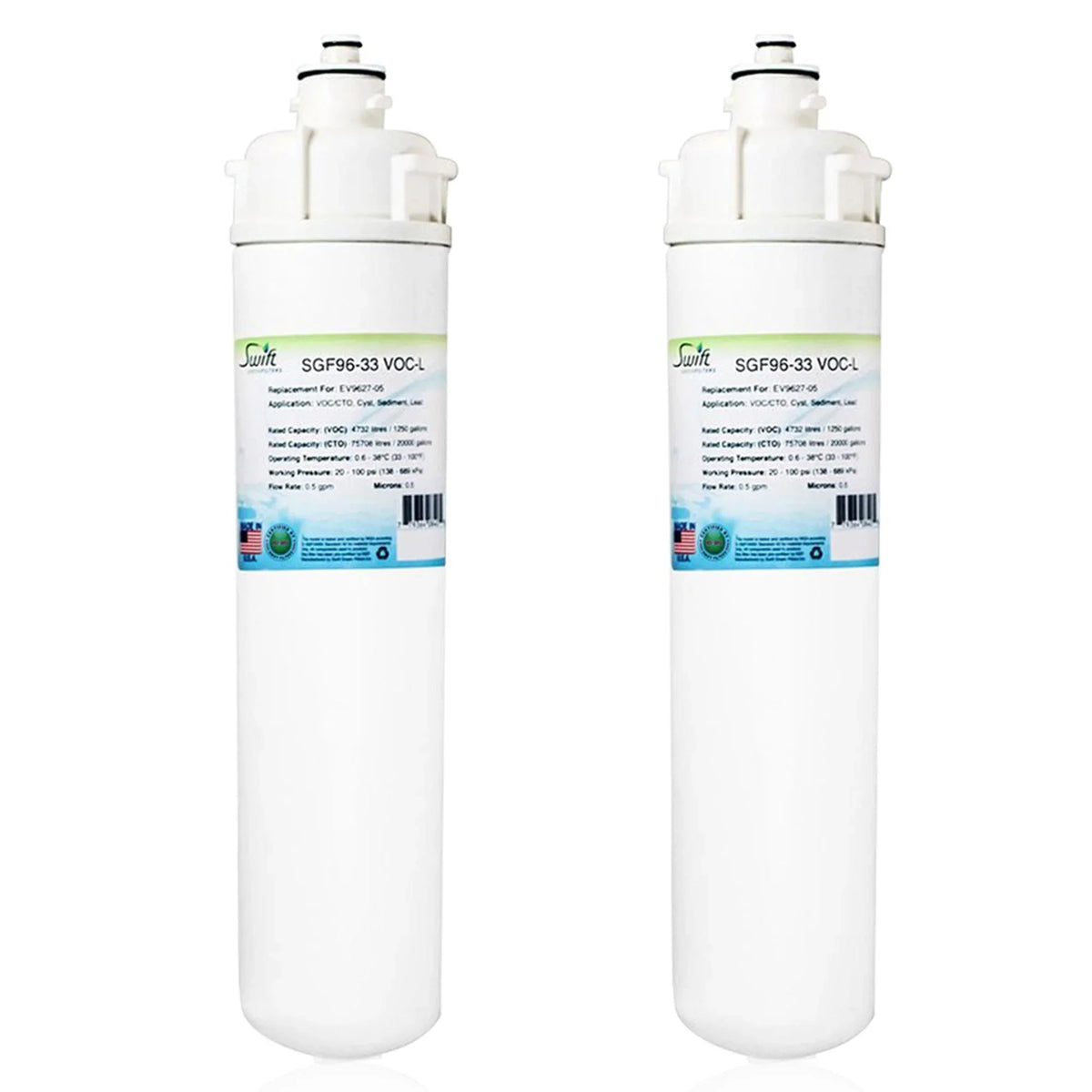 Swift Green Filters SGF-96-33 VOC-L Compatible Commercial Water Filter for EV9627-05, Made in USA (Pack of 2)