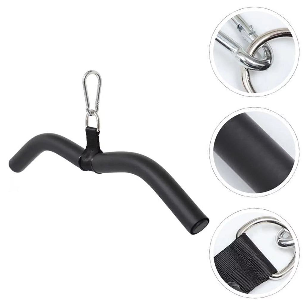 LAT Bar Cable Machine Attachment, Pulldown Bar with Full Rotation and Rubber Handle for Gym, Strength Workout, Body Training,