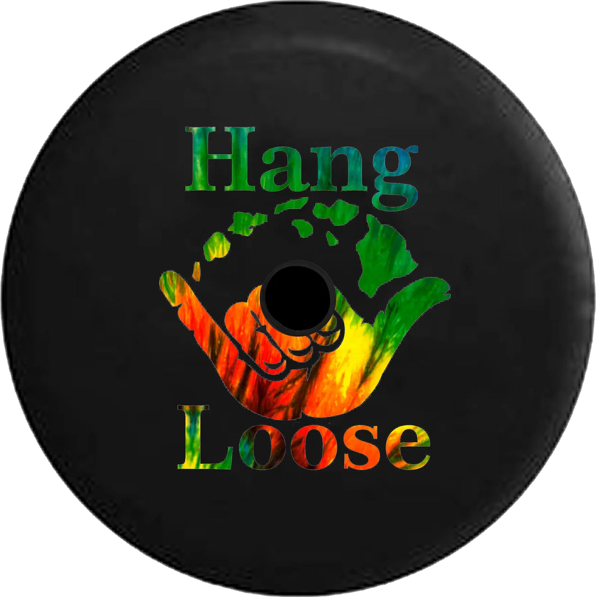 2018 2019 Wrangler JL Backup Camera Hang Loose Hawaiian Islands Tiedye Spare Tire Cover for Jeep RV 33 Inch