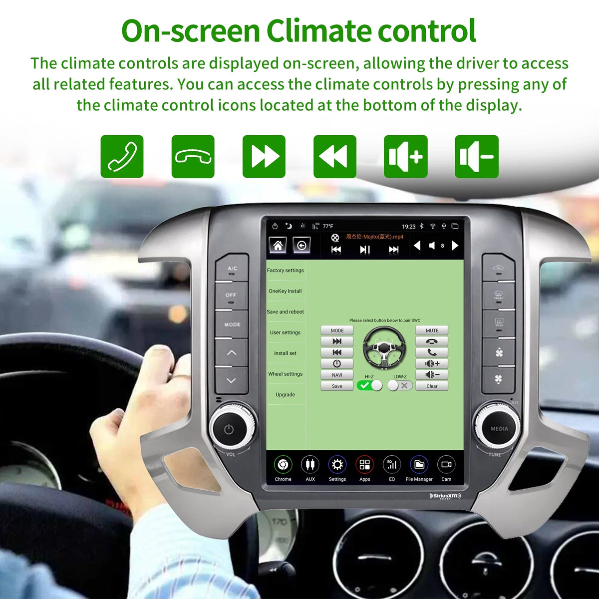 Linkswell Gen5 T-style 12.1 inch Car SirusXm Raido Stereo for Chevrolet Silverado 2014-2021 GMC 2014-2019 Touch Screen Navigator Android Truck Replacement GPS radio 4G+64G  Carplay Auto