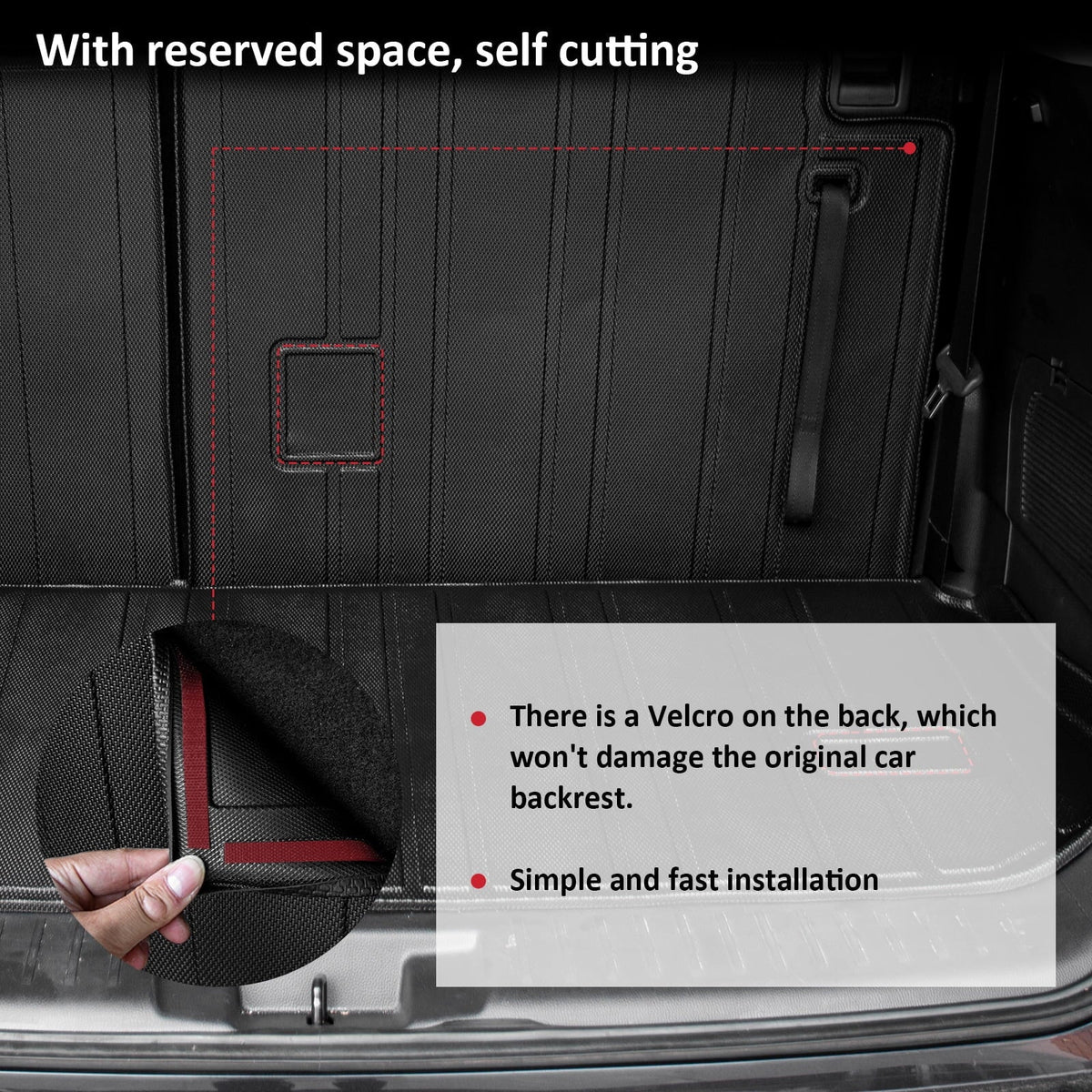 Fit 2020-2024 Toyota Highlander Trunk Mat with Backrest Mats Car Cargo Liner Highlander Accessories