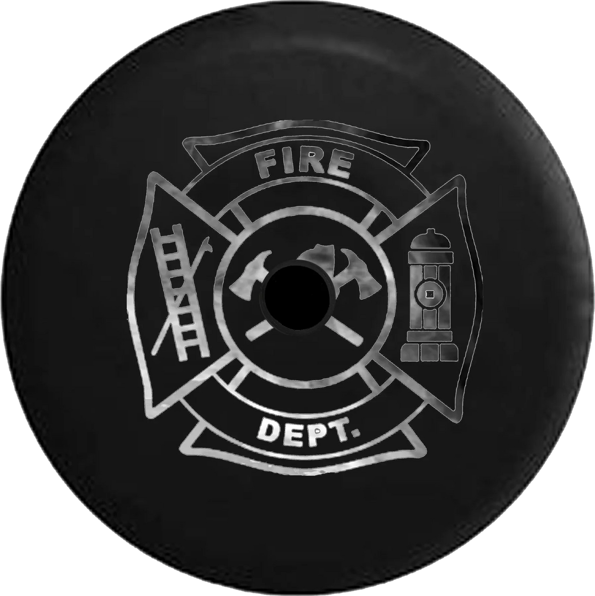 2018 2019 Wrangler JL Backup Camera Fire Department Smoke Silver Grey Spare Tire Cover for Jeep RV 32 Inch