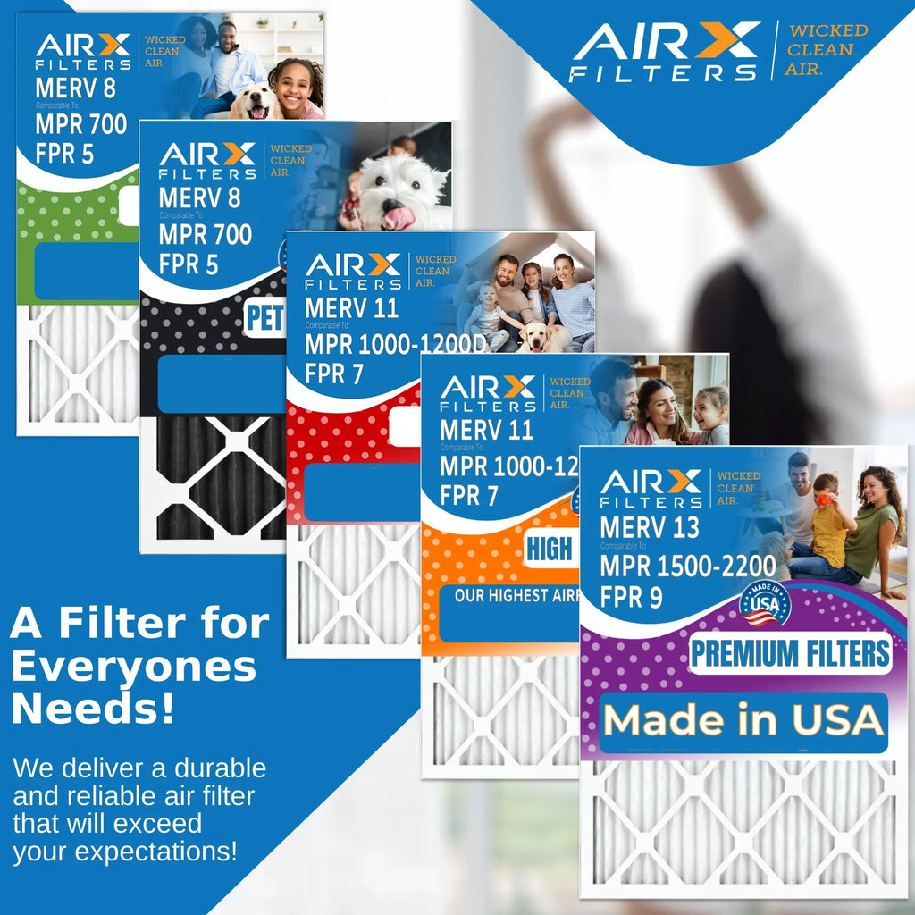 20x25x5 Air Filter MERV 13 Comparable to MPR 1500 - 2200 & FPR 9 Compatible with Air Bear 255649-102 Premium USA Made 20x25x5 Furnace Filter 2 pack by AIRX FILTERS WICKED CLEAN AIR.