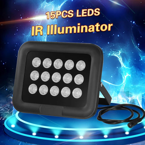 15pcs Array IR LEDS Infrared Illuminator, Wide Angle Long Range Night Vision, Outdoor Waterproof, Suitable for CCTV Cameras