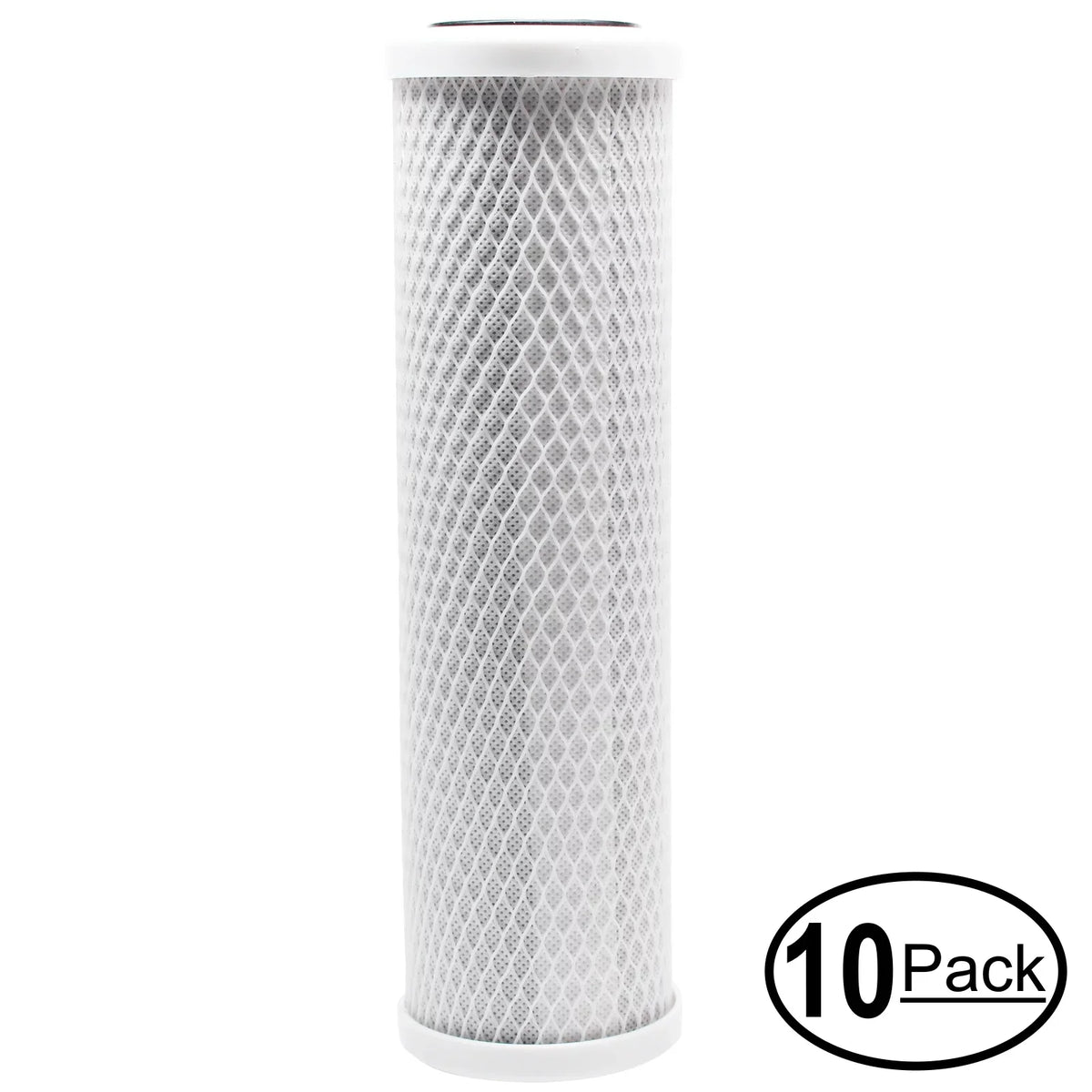 10-Pack Replacement for MaxWater 101048 Activated Carbon Block Filter - Universal 10 inch Filter for MaxWater 5 stage 125 gpd reef aquarium reverse osmosis water System - Denali Pure Brand