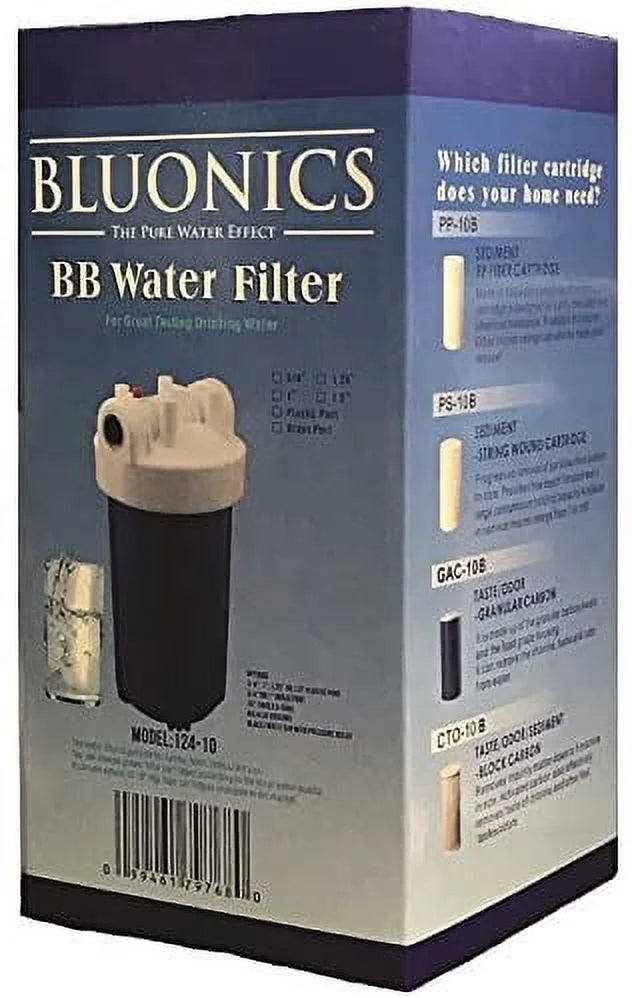 Bluonics 10" Big Blue Whole House Filter 4.5 x 10 Carbon Charcoal Block Filter Cartridge for Chlorine, Pesticides, Insecticides, Bad Taste and Odor