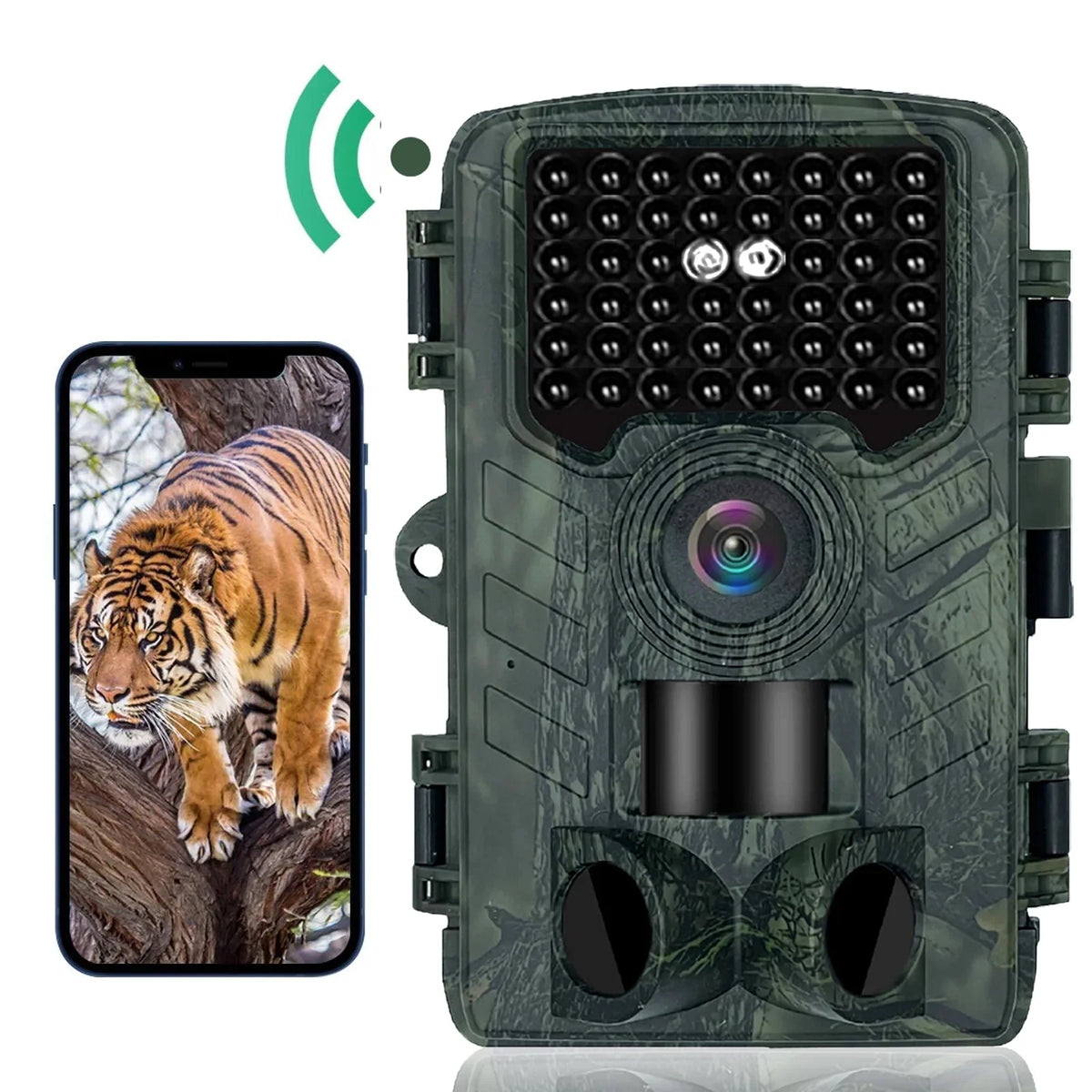 Trail Camera Wifi 4K 48MP Ultra High Definition Game Cameras with Night Vision Motion Activated 120°Wide Camera Lens IP66 Waterproof,Deer Cameras That Send Pictures to Phone(64GB Memory Card)