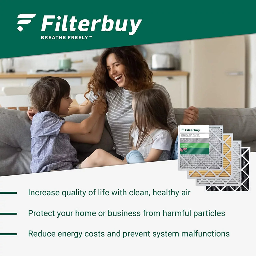 Filterbuy 18x24x1 MERV 8 Pleated HVAC AC Furnace Air Filters (6-Pack)