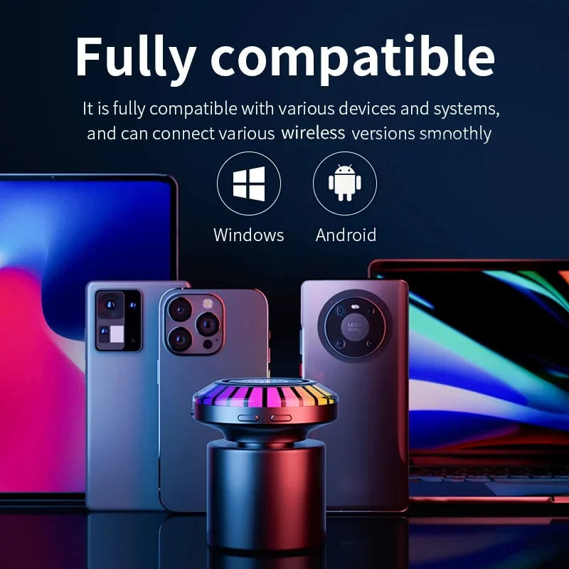 Bluetooth Bone Conduction sound 24 color rhythm light portable mini speaker can adsorb any fLatitude surface for indoor and outdoor