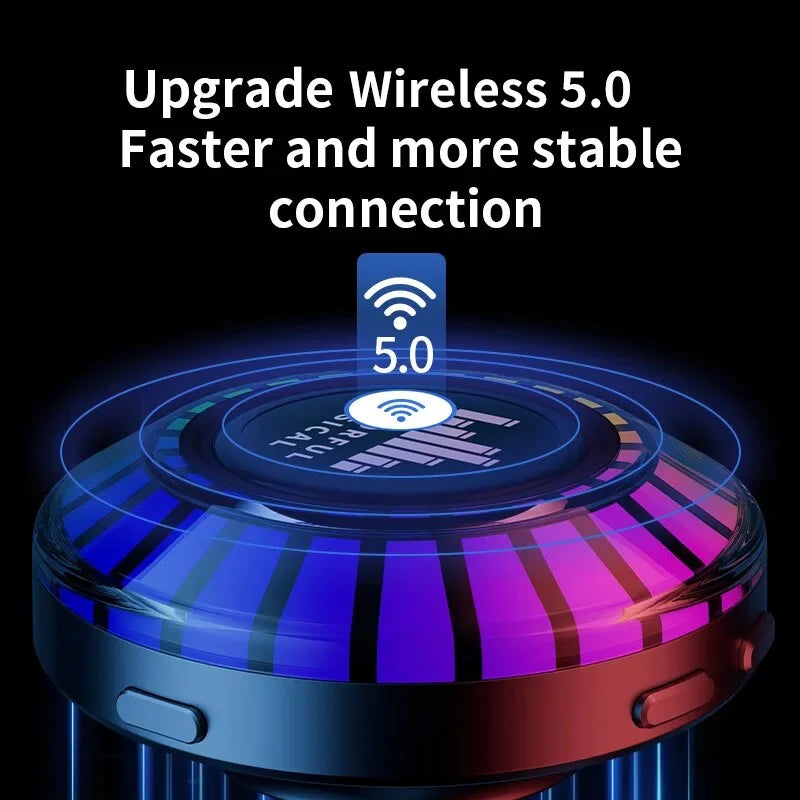 Bluetooth Bone Conduction sound 24 color rhythm light portable mini speaker can adsorb any fLatitude surface for indoor and outdoor