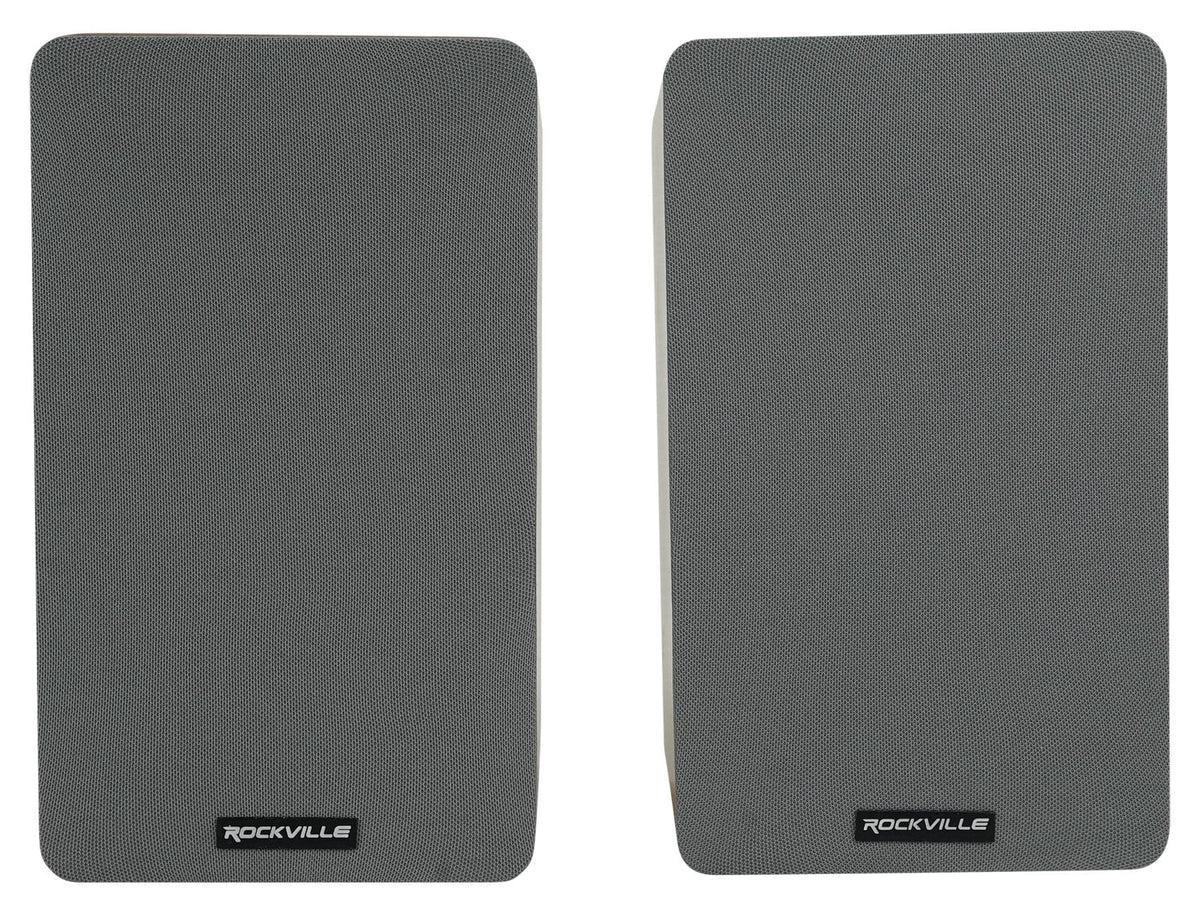 Pair Rockville RockShelf 58C Classic 5.25" Home Bookshelf Speakers w/37" Stands