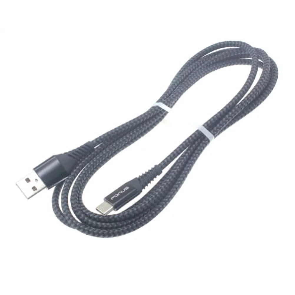 2-Port USB 36W Fast Car Charger w Charger Cord Type-C 10ft USB Cable D3W for Blackberry Motion, Key2, KEYone, LE - BLU G9, Vivo XI Plus 5 - CAT S61 S48c - Coolpad Legacy
