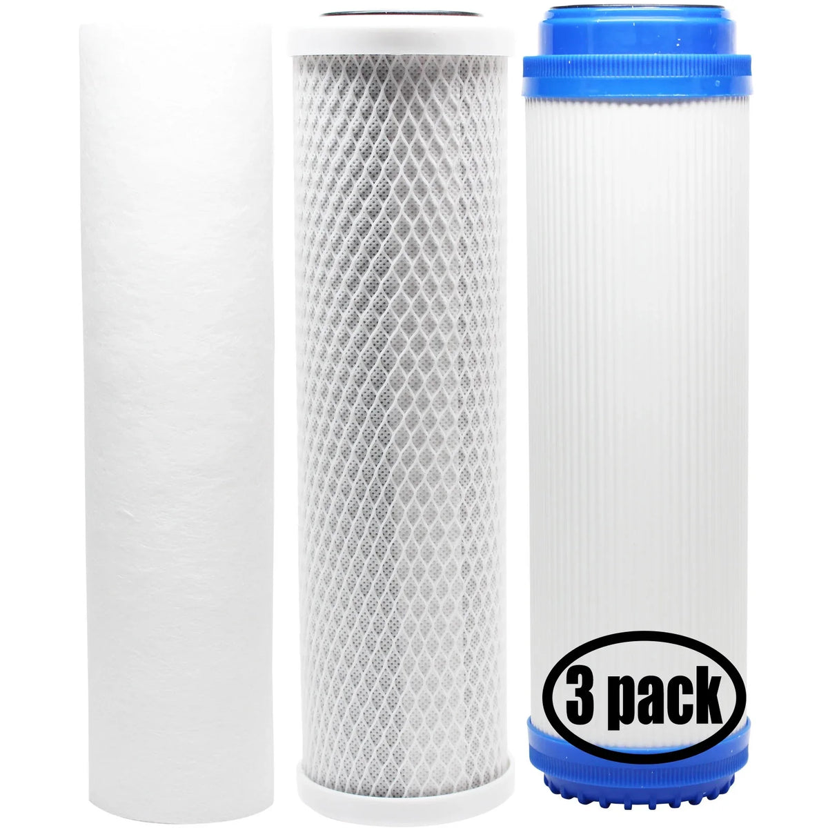 3-Pack Replacement for Filter Kit for MaxWater 101140 RO System - Includes Carbon Block Filter, PP Sediment Filter & GAC Filter - Denali Pure Brand